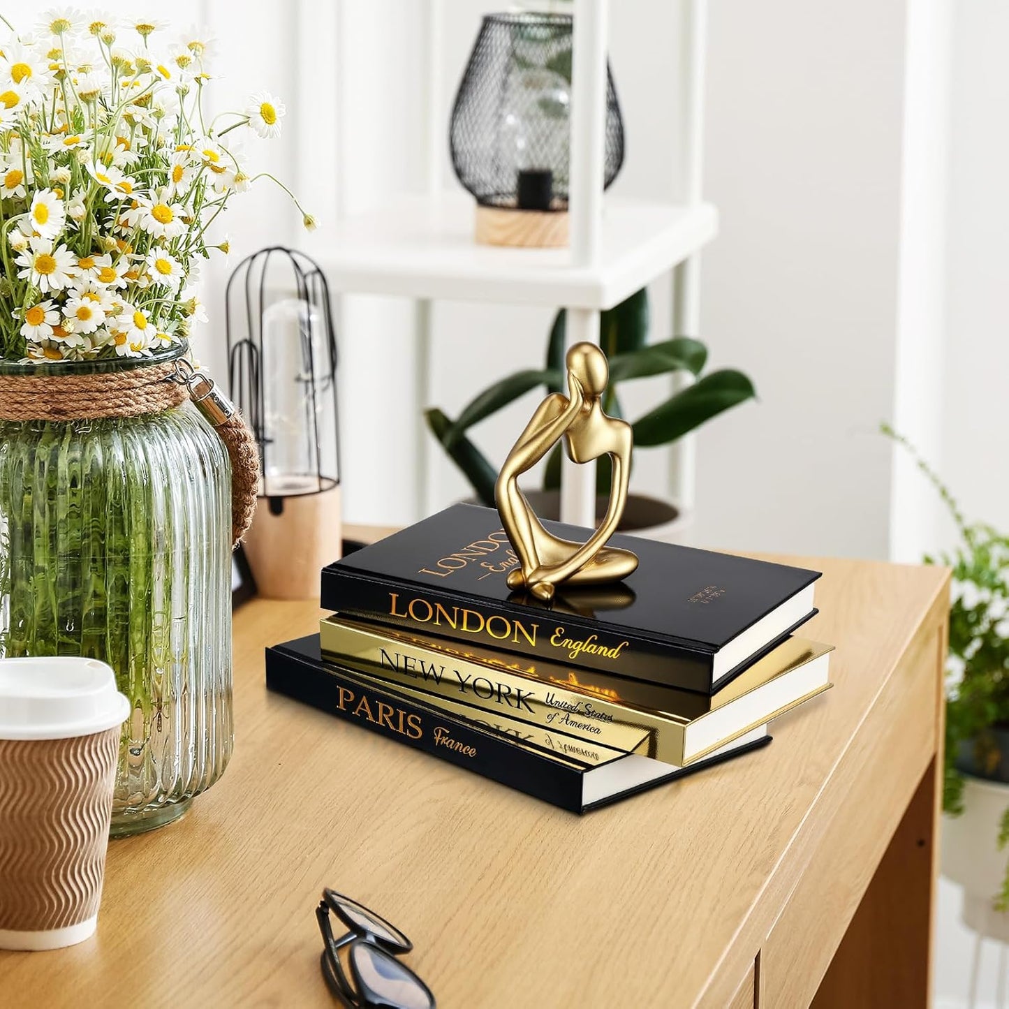 Modern Abstract Thinker Figurine Set for Home