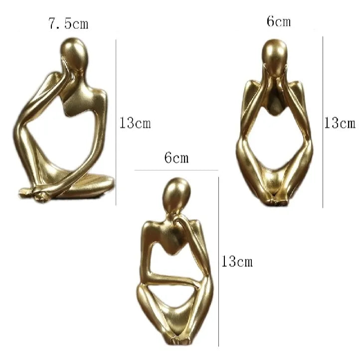 Modern Abstract Thinker Figurine Set for Home