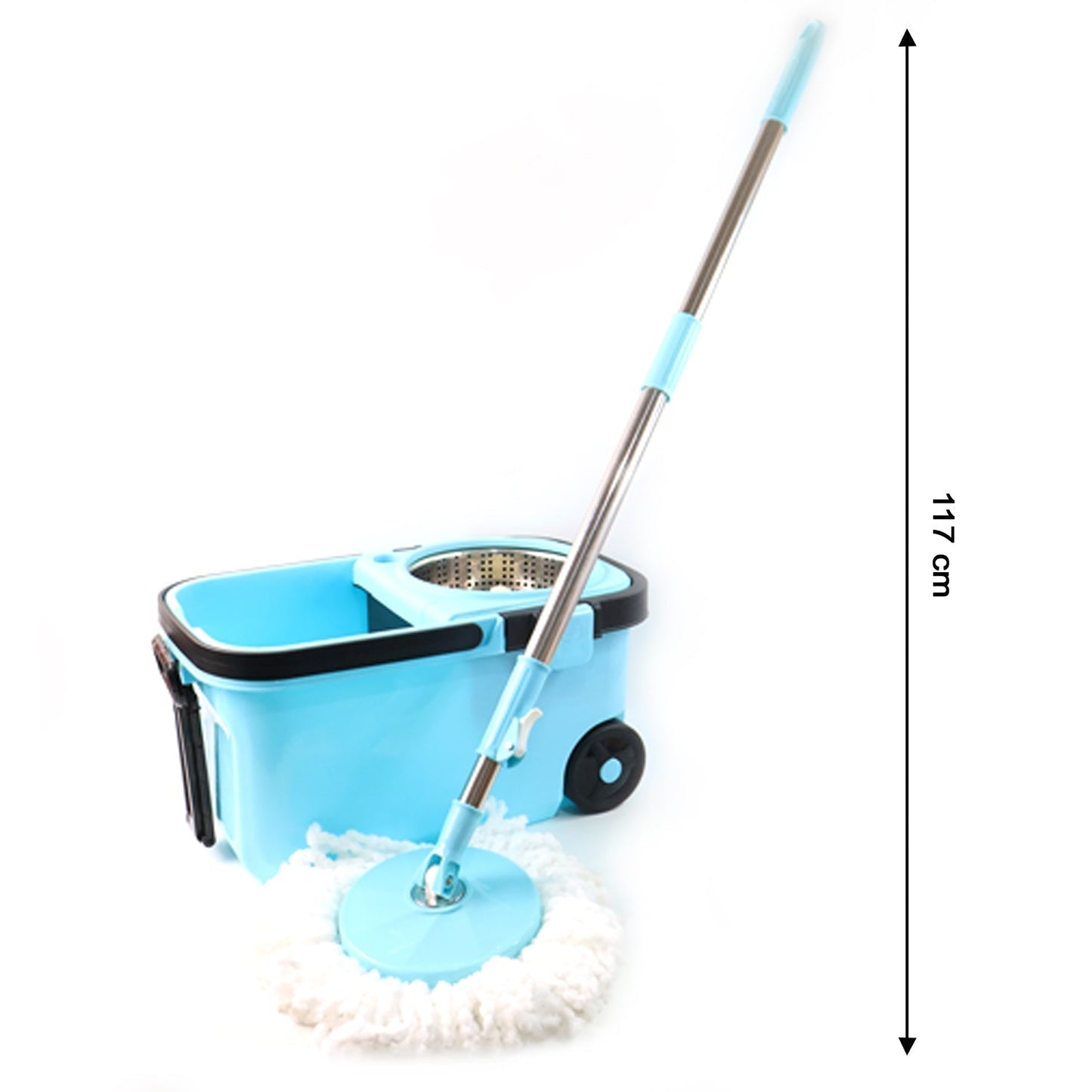 360° Spin Mop with Super Absorbent Microfiber Heads (1 Set)