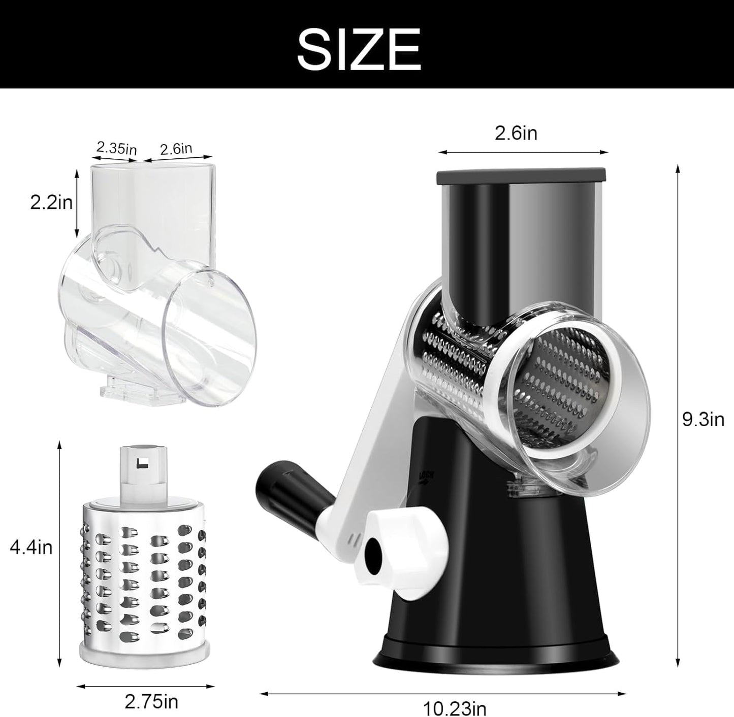 Manual Tabletop Drum Cheese Grater