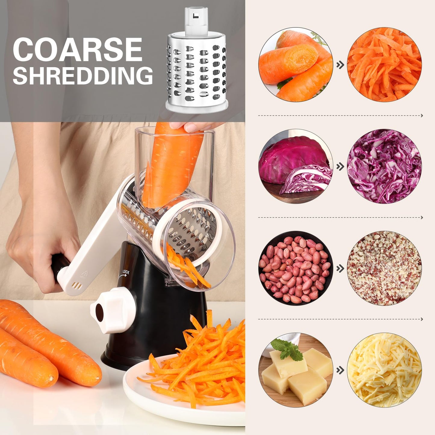 Manual Tabletop Drum Cheese Grater